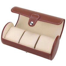 Load image into Gallery viewer, Luxury Watch Display Gift Box Case Roll 3 Slot Wristwatch PU Leather