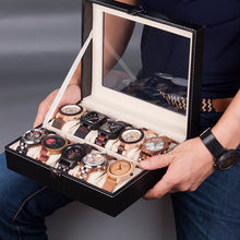 Load image into Gallery viewer, Leatherette Wrist Watch Display Box Organizer Storage Box Watch Holder