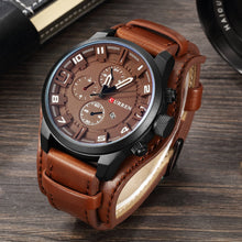 Load image into Gallery viewer, Top Brand Luxury Clocks Date Sport Military Leather Strap Men's Watches