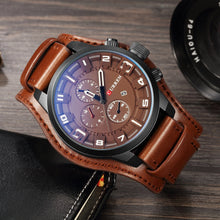 Load image into Gallery viewer, Top Brand Luxury Clocks Date Sport Military Leather Strap Men's Watches