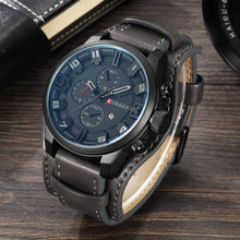 Load image into Gallery viewer, Top Brand Luxury Clocks Date Sport Military Leather Strap Men's Watches