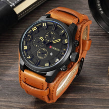 Load image into Gallery viewer, Top Brand Luxury Clocks Date Sport Military Leather Strap Men's Watches