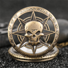 Load image into Gallery viewer, Rock Fashion Pocket Watch Skull Stars Skeleton Carving Pendant Chain Rebellious Gothic Hollow Clock Hot Cool Gifts for Men Women