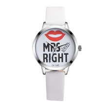 Load image into Gallery viewer, Fashion Beard Lips Pattern Couple Quartz Wristwatches Simple Casual Leather Strap Watches Lover's Students Women Clocks Relogio
