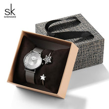 Load image into Gallery viewer, Shengke Rose Gold Bracelet Watches Women Set 2019 New Ladies Fashion Quartz Watch with Crystal Star Xmas Gift Set For Women