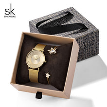 Load image into Gallery viewer, Shengke Rose Gold Bracelet Watches Women Set 2019 New Ladies Fashion Quartz Watch with Crystal Star Xmas Gift Set For Women
