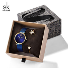Load image into Gallery viewer, Shengke Rose Gold Bracelet Watches Women Set 2019 New Ladies Fashion Quartz Watch with Crystal Star Xmas Gift Set For Women