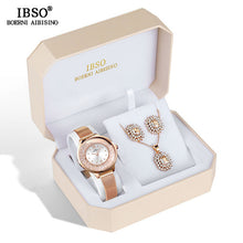 Load image into Gallery viewer, IBSO Luxury Women Set Earrings Necklace Watches 2019 New Fashion Stainless Steel Ladies Watches With Jewelry Set Gifts For Women