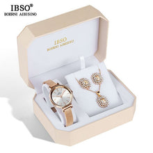Load image into Gallery viewer, IBSO Luxury Women Set Earrings Necklace Watches 2019 New Fashion Stainless Steel Ladies Watches With Jewelry Set Gifts For Women