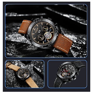 Mechanical Watch Men Automatic Hombre Luxury Brand Luminous Sport Leather