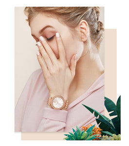 Shengke Quartz Watch Rose Gold Women Jewelry Set SK  Watches Earrings Necklace Women's Day Gift