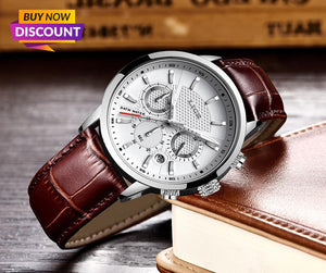 Men's Fashion Sport Quartz Clock Men's Watches Brand Luxury Leather Business