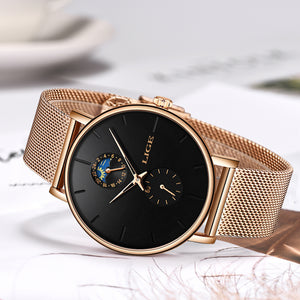 Top Brand Luxury Fashion Watch Steel Ultra-Thin Casual Wrist Watch Quartz Clock