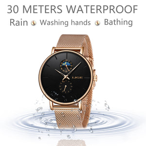 Top Brand Luxury Fashion Watch Steel Ultra-Thin Casual Wrist Watch Quartz Clock
