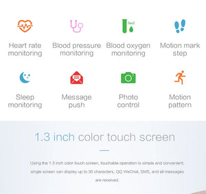 Smart Fitness Bracelet Watch Unisex P68 Multiple Sports Mode  Smart Band For ISO Android