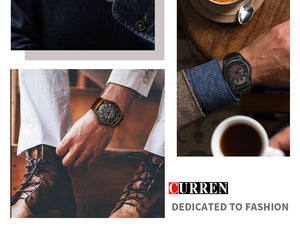 Top Brand Luxury Clocks Date Sport Military Leather Strap Men's Watches