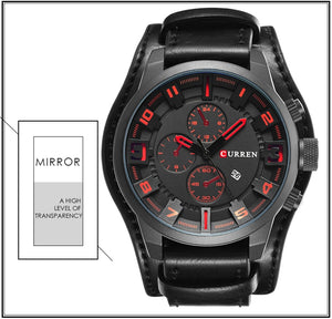 Top Brand Luxury Clocks Date Sport Military Leather Strap Men's Watches