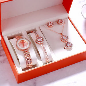New woman watch 2019 6pcs Women Watches Bracelets Set Casual Ladies Dress Wristwatch Female Quartz Clock Gift Box