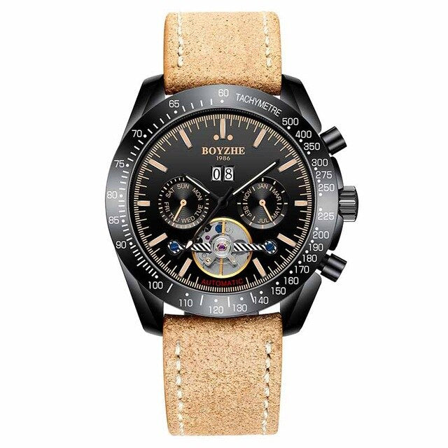 Mechanical Watch Men Automatic Hombre Luxury Brand Luminous Sport Leather