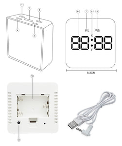 Multi-Function LED Table Clock Digital Modern Mirror Alarm Clocks