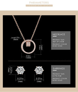 SK Creative Luxury Jewelry Set Woman  Gift Watch Earring Necklace Watch Set for Women Watches Crystal Rose Gold Watch Bangle