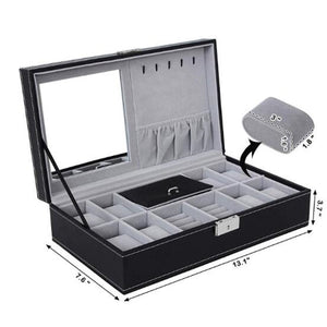 PU Leather Watch Holder Organizer With Lock for Quartz Watches Jewelry Boxes