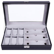Load image into Gallery viewer, PU Leather Watch Holder Organizer With Lock for Quartz Watches Jewelry Boxes
