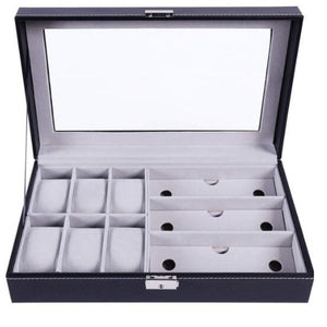 PU Leather Watch Holder Organizer With Lock for Quartz Watches Jewelry Boxes