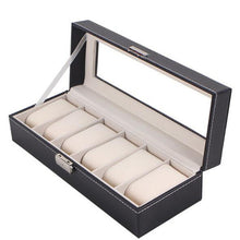 Load image into Gallery viewer, PU Leather Watch Holder Organizer With Lock for Quartz Watches Jewelry Boxes
