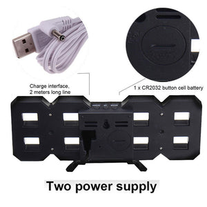 Modern Digital LED Table Desk Night Wall Clock Alarm Watch 24 or 12 Hour Display Dropshiping Feb25