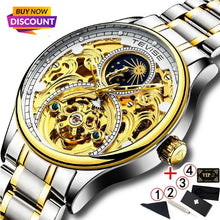 Load image into Gallery viewer, 2020 New Luxury Blue Gold Skeleton Automatic Self-Wind Watch
