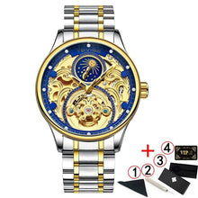 Load image into Gallery viewer, 2020 New Luxury Blue Gold Skeleton Automatic Self-Wind Watch
