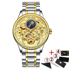 Load image into Gallery viewer, 2020 New Luxury Blue Gold Skeleton Automatic Self-Wind Watch
