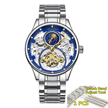 Load image into Gallery viewer, 2020 New Luxury Blue Gold Skeleton Automatic Self-Wind Watch
