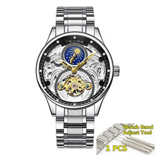Load image into Gallery viewer, 2020 New Luxury Blue Gold Skeleton Automatic Self-Wind Watch
