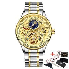 Load image into Gallery viewer, 2020 New Luxury Blue Gold Skeleton Automatic Self-Wind Watch
