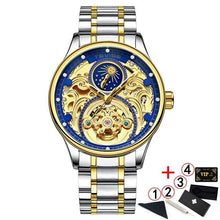 Load image into Gallery viewer, 2020 New Luxury Blue Gold Skeleton Automatic Self-Wind Watch

