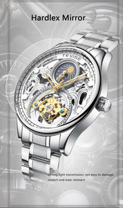 2020 New Luxury Blue Gold Skeleton Automatic Self-Wind Watch