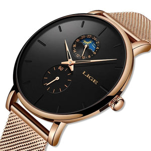 Top Brand Luxury Fashion Watch Steel Ultra-Thin Casual Wrist Watch Quartz Clock