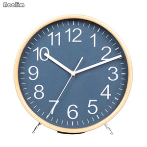 Table Clock Desktop Living Room Simple Solid Wood Clock Modern Large Pendulum Clock Creative Minimalist Ornaments