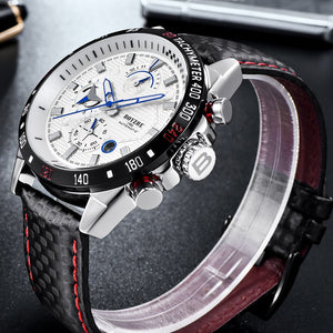 Luxury Brand Sport Watch Men's Leather Mechanical Watches Self Winding