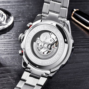 Sports Automatic Watch Men Stainless Steel, Auto Date Luxury Brand
