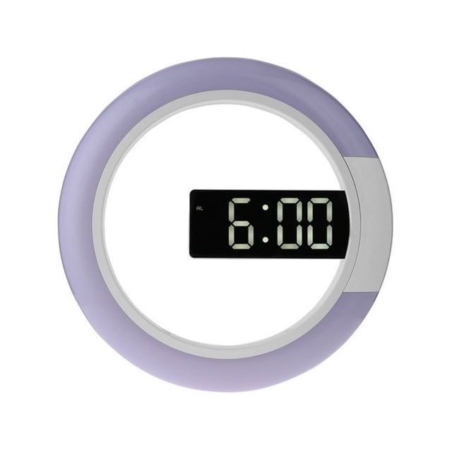 3D LED Digital Table Clock Alarm Mirror Hollow Wall Clock Modern Design Nightlight For Home Living Room Decorations